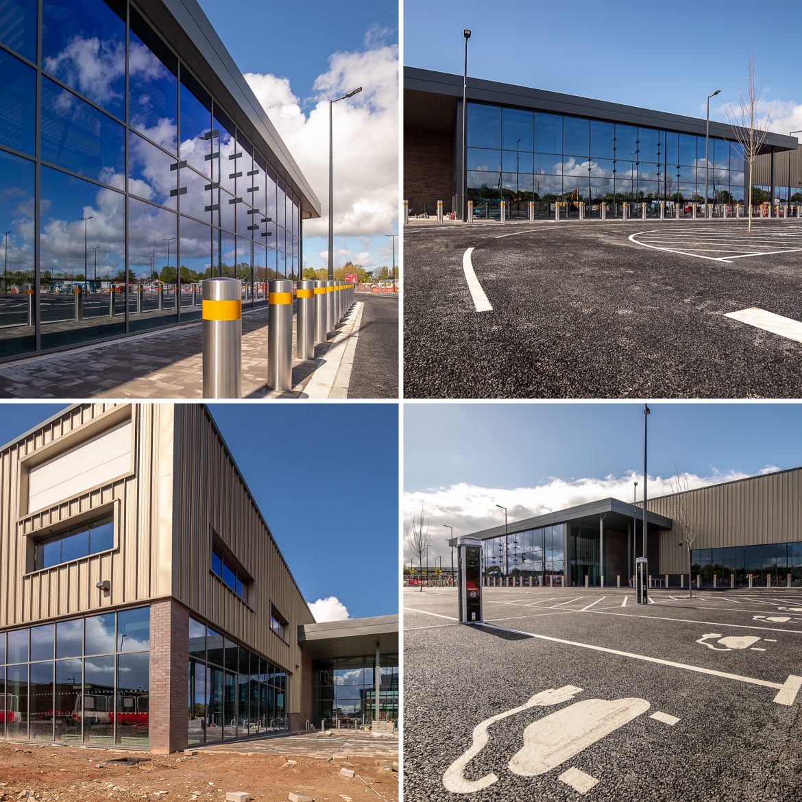 Montage of pictures showing progress on Kirkby's new town centre retail development