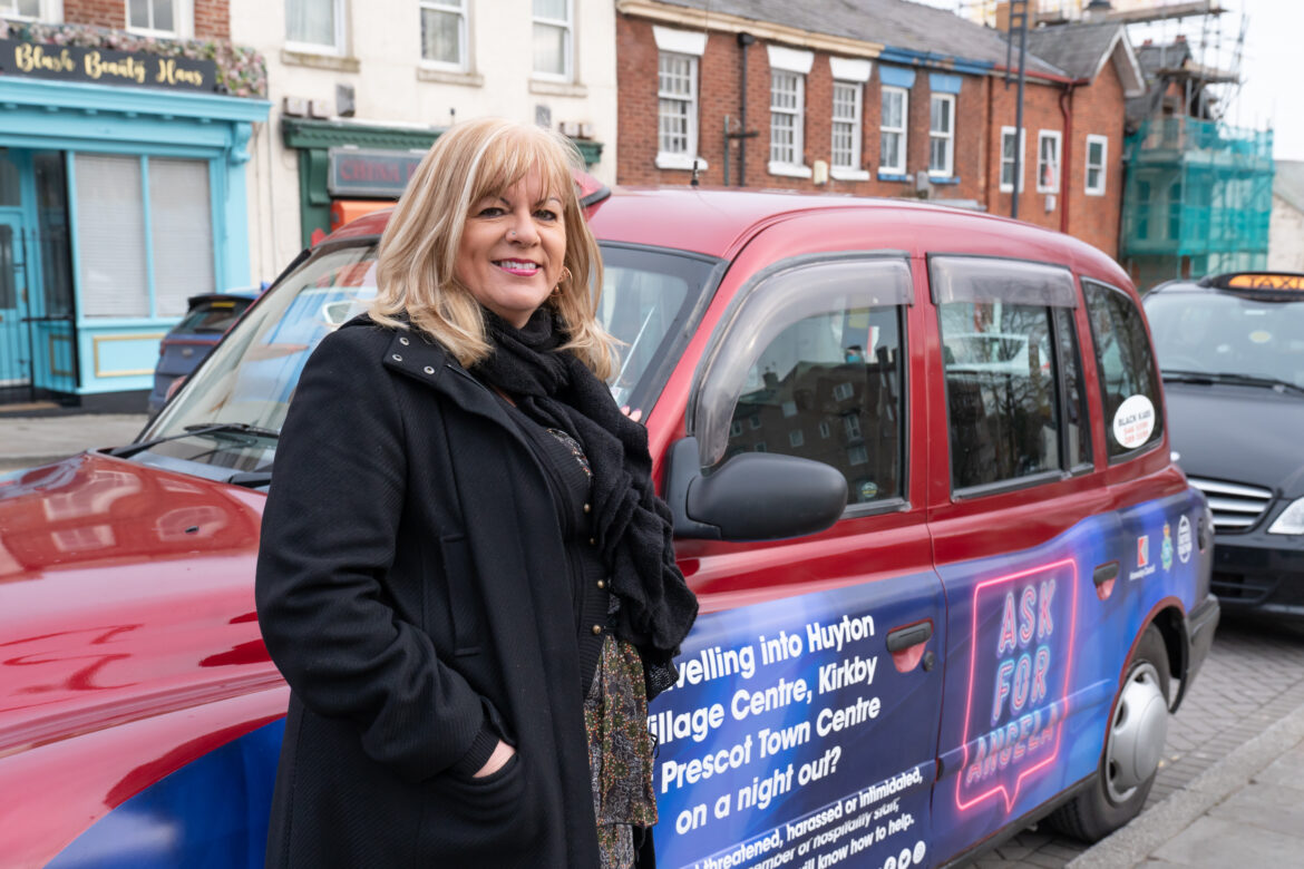 Cllr Powell with one of the taxis