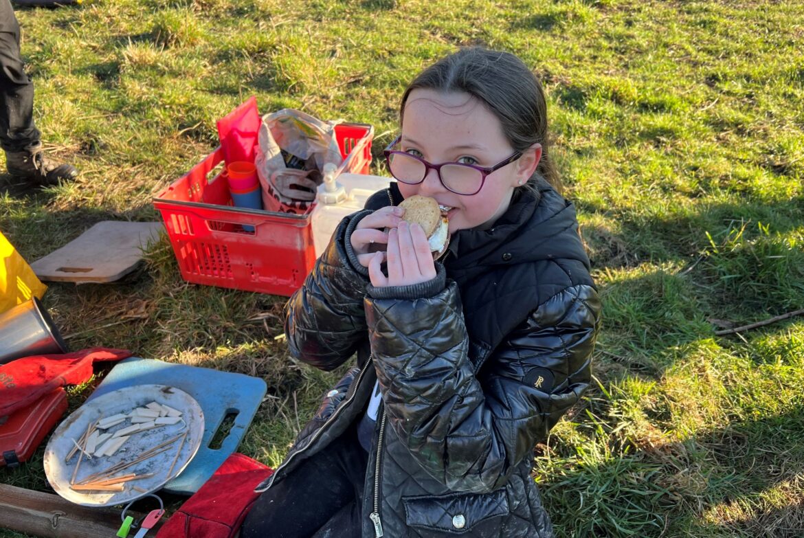 Kirkby school pupil enjoying farm experience