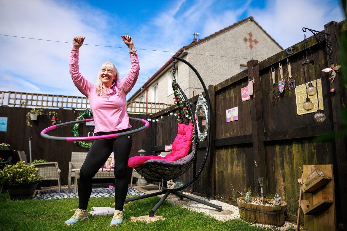 woman using a hula hoop