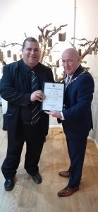 Lee Dunkley and the Mayor of Knowsley Cllr Eddie Connor.