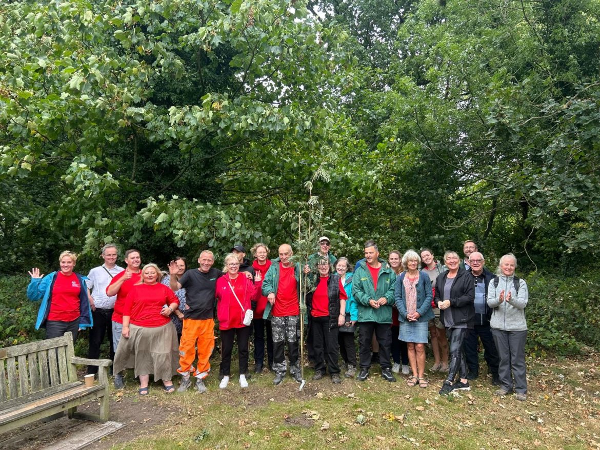group of volunteers in park