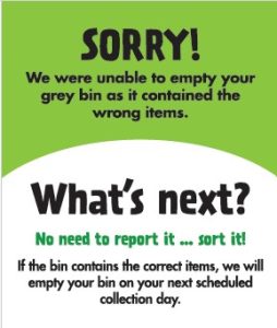 sorry bin sticker
